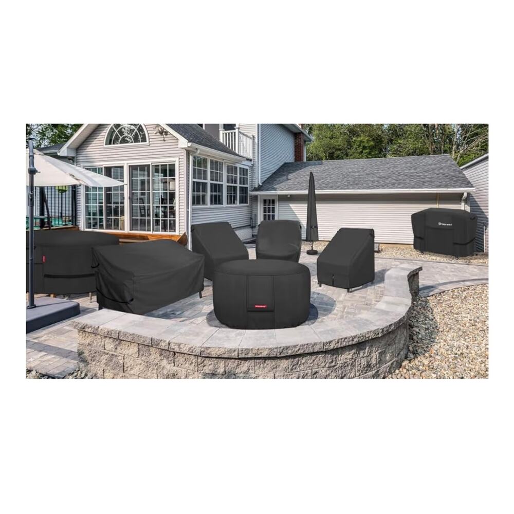 New open box Porch Shield Fire Pit Cover - Waterproof 600D Heavy Duty Fade - Picture 3 of 9